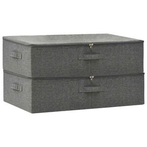 vidaXL opbevaringskasser 2 stk. 70x40x18 cm stof antracitgr&aring;