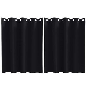 vidaXL M&oslash;rkl&aelig;gningsgardiner med ringe 2 pcs Sort 140 x 140 cm