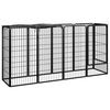 vidaXL 10-panels hundeg&aring;rd 50x100 cm pulverlakeret st&aring;l sort