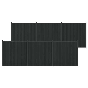 vidaXL Hegnspanel 6 pcs WPC og Aluminium Sort