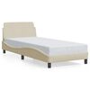 vidaXL sengeramme med sengegavl Dover Creme 90x200 cm Stof