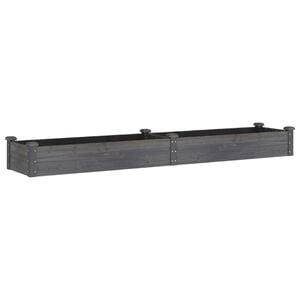 vidaXL plantekasse med foring 240x45x25 cm massivt fyrretr&aelig; gr&aring;