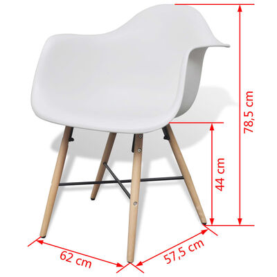 vidaXL spisebordsstole 4 stk. plastik og bøgetræ hvid