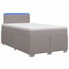 vidaXL Box Spring Seng med Madras og LED Gr&aring;brun 120 x 190 cm Stof