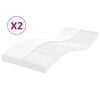 vidaXL skummadrasser 2 stk. 100x200 cm 7 zoner h&aring;rdhed 20 ILD hvid