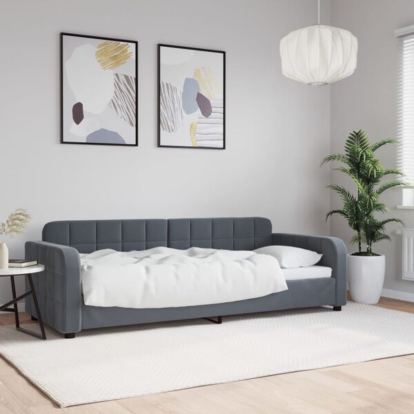 vidaXL daybed 80x200 cm velour m&oslash;rkegr&aring;