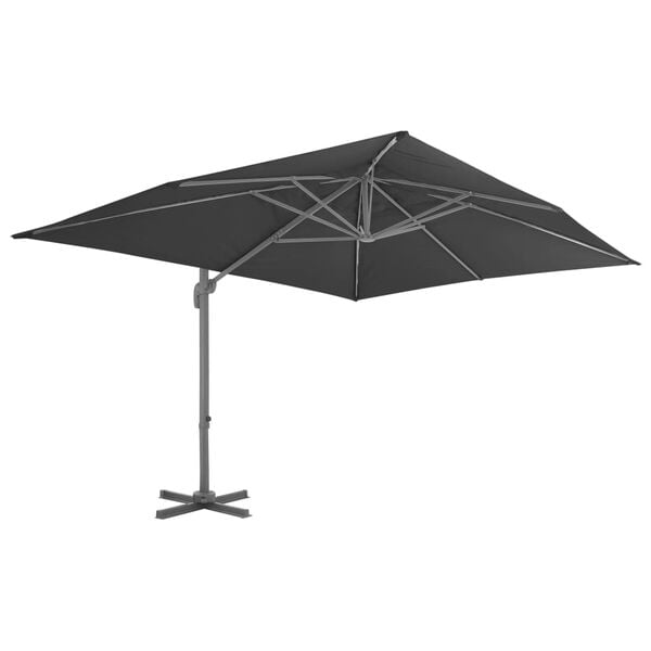 vidaXL fritst&aring;ende haveparasol med aluminiumsstang 400x300 cm antracit