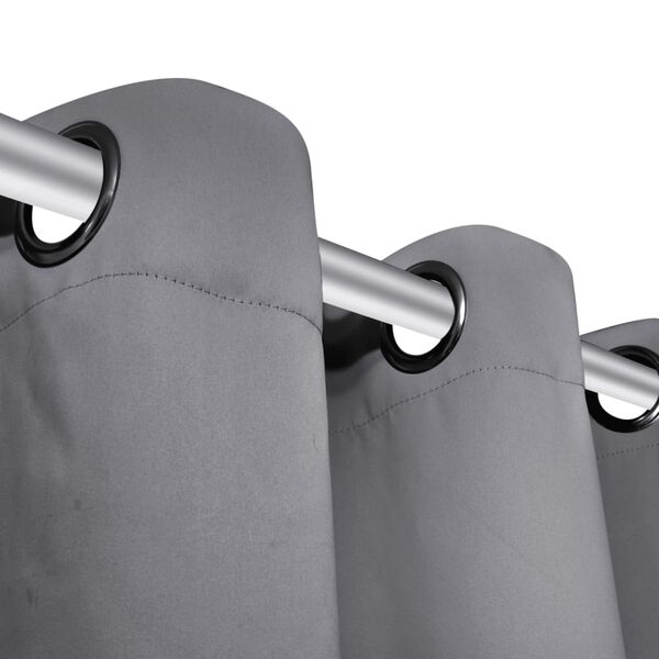 vidaXL m&oslash;rkl&aelig;gningsgardiner 2 stk. med metalsn&oslash;reringe 135x175 cm gr&aring;