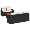 vidaXL Havesofa S&aelig;t 6 stk. Sort polyrattan
