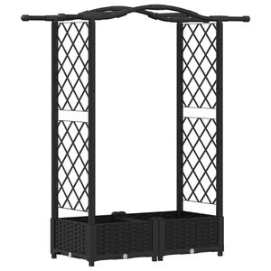 vidaXL H&aelig;vet Bed med Trellis og Tag Sort 124 x 40 x 123 cm PP