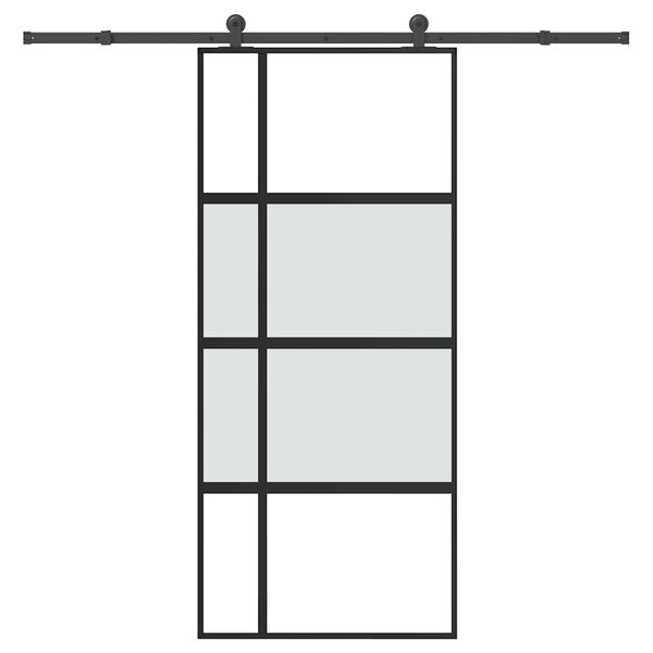 vidaXL skyded&oslash;r med hardwares&aelig;t 90x205 cm h&aelig;rdet glas og aluminium