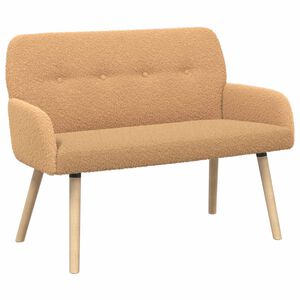 vidaXL 2-personers sofa med ben i massivt tr&aelig; Beige Boucl&eacute;