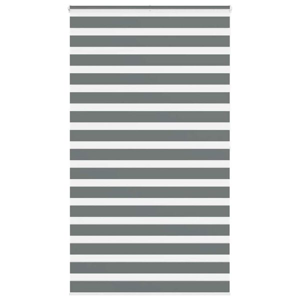 vidaXL zebragardin m&oslash;rkegr&aring; 135x200 cm stofbredde 130,9 cm polyester