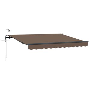 vidaXL Udtr&aelig;kkelig markise Gr&aring;brun 500 &times; 300 cm Polyester
