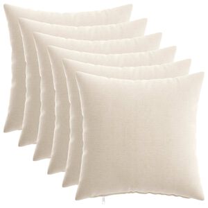 vidaXL Pudebetr&aelig;k 6 stk. HEERLEN Cremefarvet 30 x 30 cm Chenille Stof
