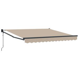 vidaXL Udtr&aelig;kkelig markise Beige 350 x 250 cm Polyester og metal