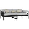 vidaXL daybed massivt fyrretræ sort 90x190 cm
