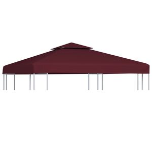 vidaXL pavillontopd&aelig;kke i 2 lag 3x3 m 310 g/m&sup2; bordeauxfarvet