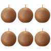 Bolsius rustikke kuglelys Shine 6 stk. 76x71 mm brun