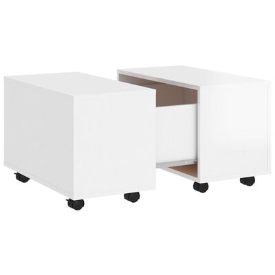vidaXL sofabord 60x60x38 cm spånplade hvid højglans