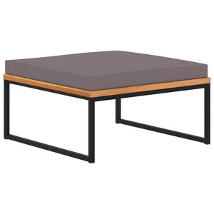 vidaXL fodskammel med hynde 66x66x36 cm massivt akacietr&aelig; m&oslash;rkegr&aring;