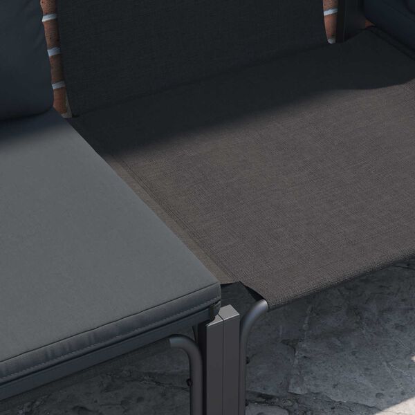 vidaXL Havesofa Sæt med pude Antracitgrå Stål