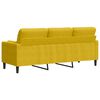 vidaXL 3-personers sofa med pyntepuder 180 cm velour gul