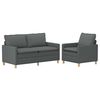 vidaXL Sofa S&aelig;t 2 stk. M&oslash;rkegr&aring; Stof