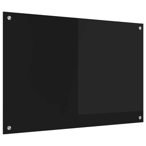 vidaXL Køkken bagvæg Sort 90 x 60 cm hærdet glas