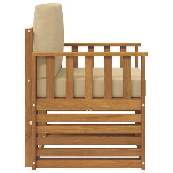 vidaXL Udend&oslash;rs sofagruppe Soli Akacietr&aelig; og polyester Naturfarvet