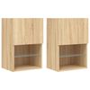 vidaXL tv-borde med LED-lys 2 stk. 40,5x30x60 cm sonoma-eg