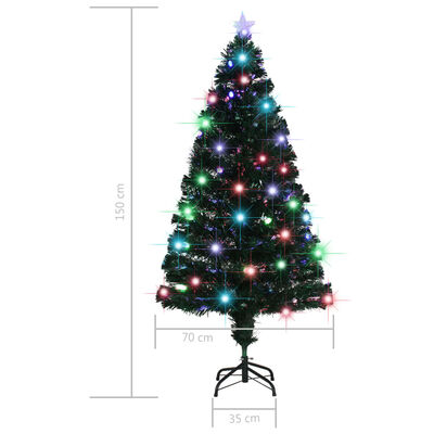 vidaXL juletræ med juletræsfod og lys 150 cm fiberoptisk