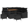 vidaXL Havesofa S&aelig;t med pude 8 pcs Sort Poly rattan