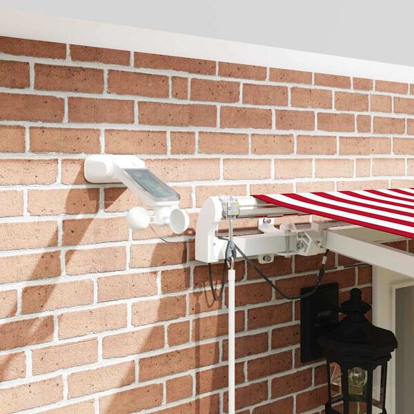 vidaXL Utr&aelig;kkelig Markise R&oslash;d og Hvid 500 &times; 350 cm Polyester og metal