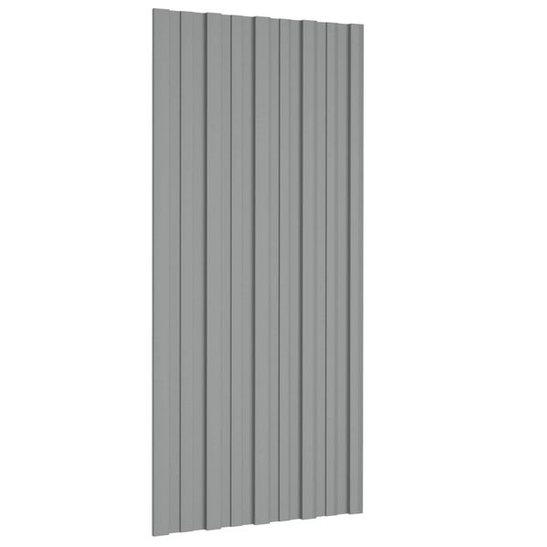 vidaXL Tagpanel 36 pcs Gr&aring; 100 x 45 cm Galvaniseret st&aring;l