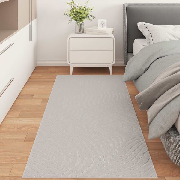 vidaXL Omr&aring;det&aelig;pper Rektangul&aelig;r HUARTE Creme 200 x 80 cm Polyester