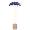 vidaXL Balinesisk parasol med base Bl&aring; 95 x 95 x 260 cm