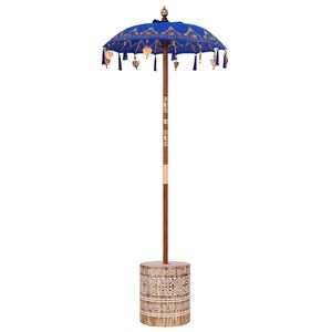 vidaXL Balinesisk parasol med base Bl&aring; 95 x 95 x 260 cm