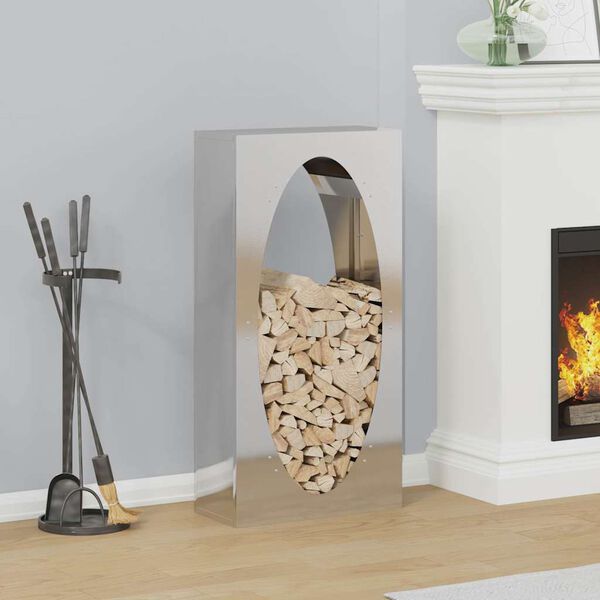 vidaXL brændestativ 50x23x100 cm rustfrit stål