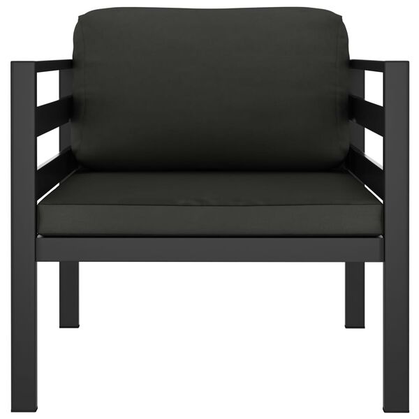 vidaXL sofastol med hynder aluminium antracitgrå