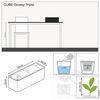 LECHUZA plantekasse CUBE Glossy Triple ALL-IN-ONE hvid h&oslash;jglans