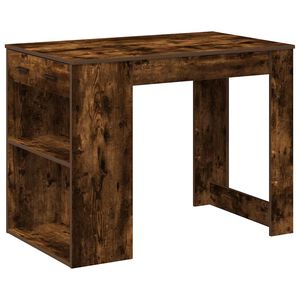 vidaXL skrivebord med skuffe og hylde 102x62x77,5cm r&oslash;get egetr&aelig;sfarve