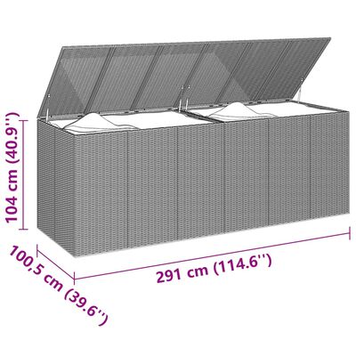 vidaXL hyndeboks 291x100,5x104 cm polyrattan grå