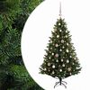 vidaXL Kunstigt juletr&aelig; med julekugle 120 cm 150 LED'er Varm hvid