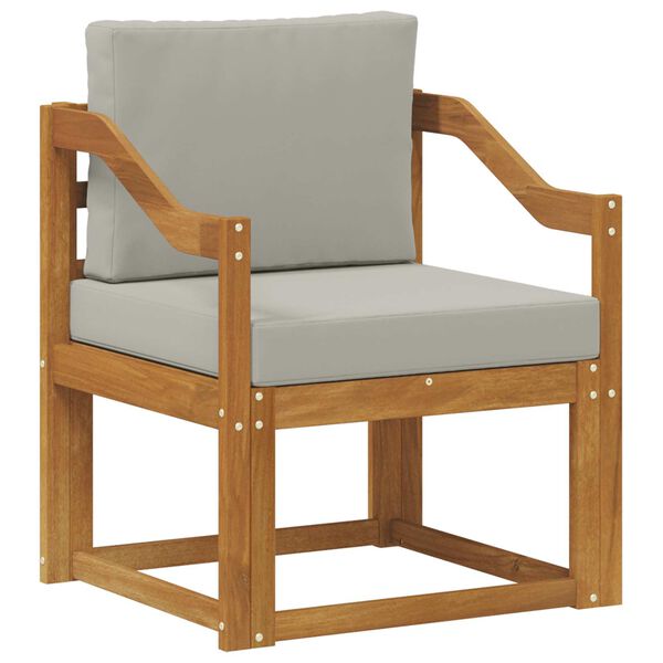 vidaXL Udend&oslash;rs sofa Soli Akacietr&aelig; og polyester Naturlig og lys gr&aring;