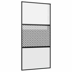 vidaXL Glasd&oslash;r 102,5 x 2 x 205 cm Aluminium Sort