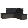 vidaXL sofas&aelig;t til haven 5 dele med hynder polyrattan sort