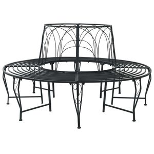vidaXL Tr&aelig; B&aelig;nk 8 -personers &Oslash; 160 x 89 cm steel Sort Rund