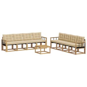 vidaXL Udend&oslash;rs sofagruppe 9 stk. 8-personers Hvid og Beige