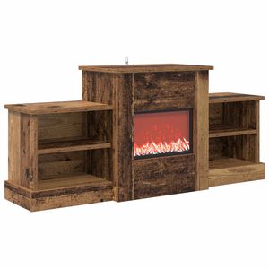 vidaXL Elektrisk pejs Gammelt tr&aelig; 110 x 30 x 50 cm Konstrueret tr&aelig;